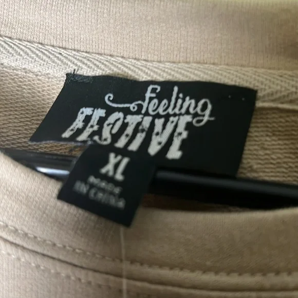 Feeling festive Beige Graphic Men's / Women’s Sweater - Picture 3 of 5